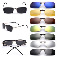 Load image into Gallery viewer, Polarized Day Night Vision Flip-up Clip-on Lens Driving Glasses Sunglasses