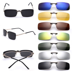 Polarized Day Night Vision Flip-up Clip-on Lens Driving Glasses Sunglasses