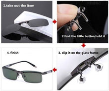 Load image into Gallery viewer, Polarized Day Night Vision Flip-up Clip-on Lens Driving Glasses Sunglasses